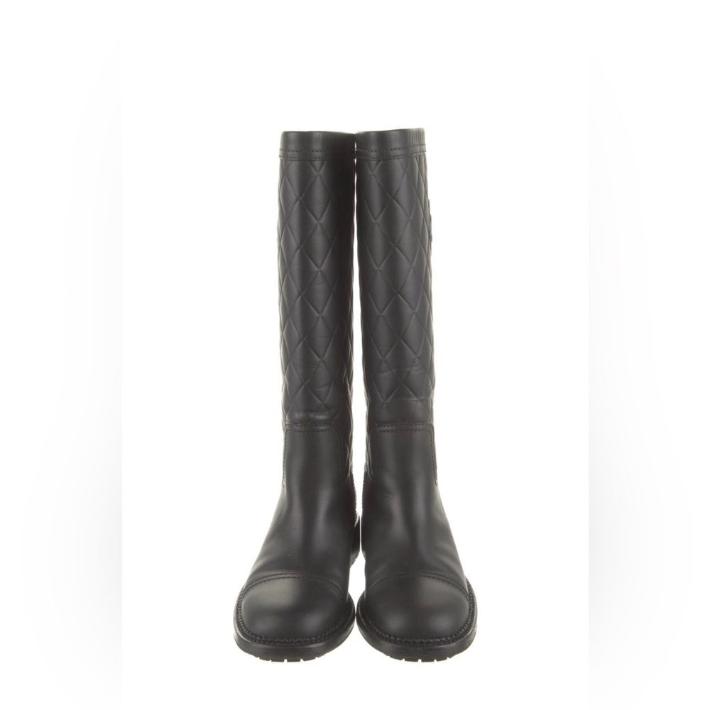 Chanel 2014 Interlocking CC Logo Black Riding Boots Excellent Used Condition!